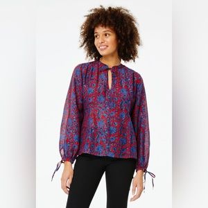Roberta Roller Rabbit Lorien Rianna Top in Red Floral Print (Size XL)